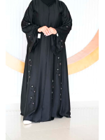 Alternative view of عباية كلوش تخريز يدوي امام وخلف مع طرحة