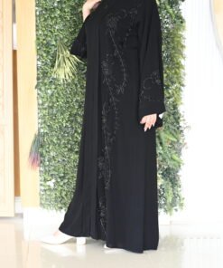 Alternative view of عباية نصف القمر الاصلي مصري تطريز خرز الجنب