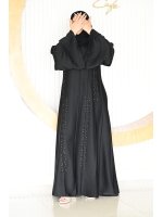 عباية تكتك الاصلي كلوش تخريز يدوي امام وخلف مع طرحة