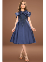 فستان سهرة بناتي نيلي بتطريز فاخر