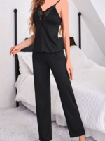 طفم ملابس نوم قميص منسوج من الدانتيل