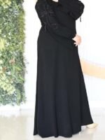 عباية تطريز الاكتاف  نصف القمر الاصلي مع طرحه