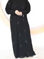 عباية تطريز كامل متفرق مع الطرحة